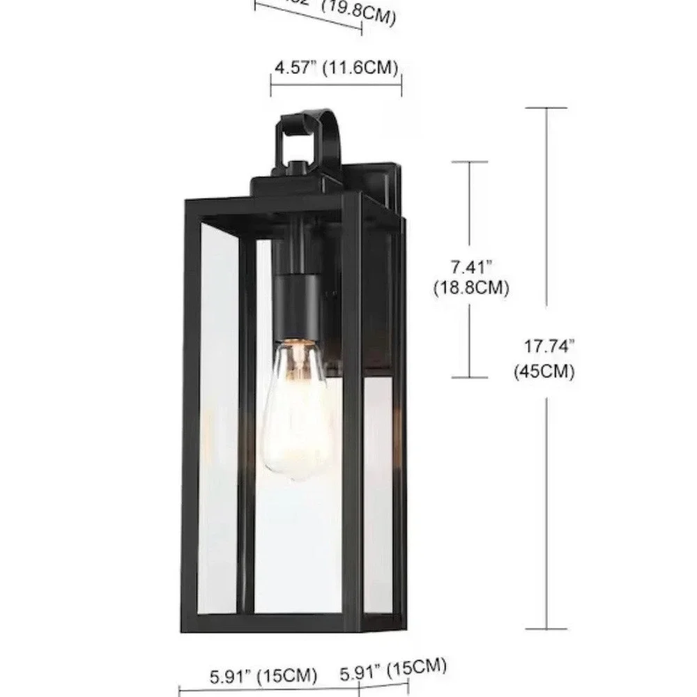 Pia Ricco Wall Sconce Light Fixture Indoor/Outdoor Black 12151M